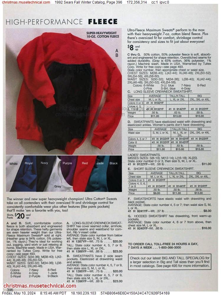 1992 Sears Fall Winter Catalog, Page 396