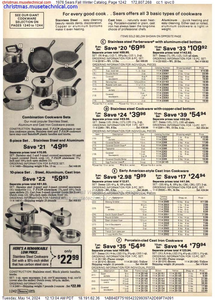1976 Sears Fall Winter Catalog, Page 1242