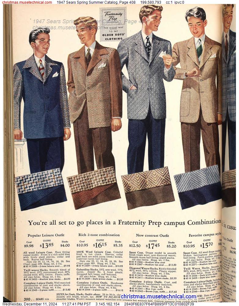 1947 Sears Spring Summer Catalog, Page 408