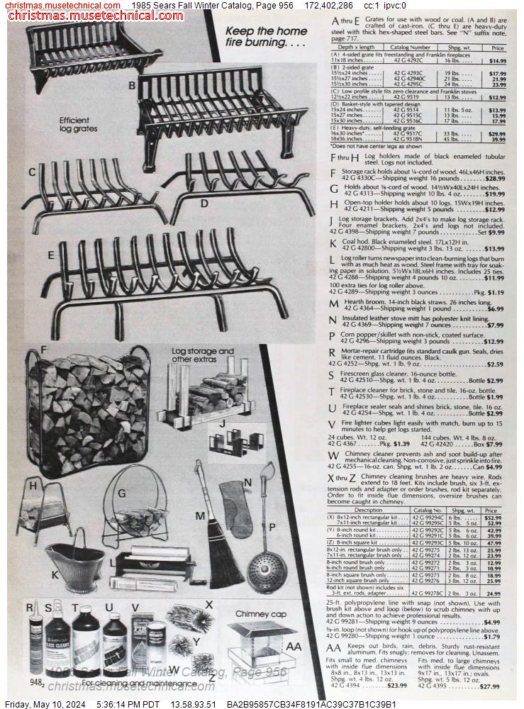 1985 Sears Fall Winter Catalog, Page 956