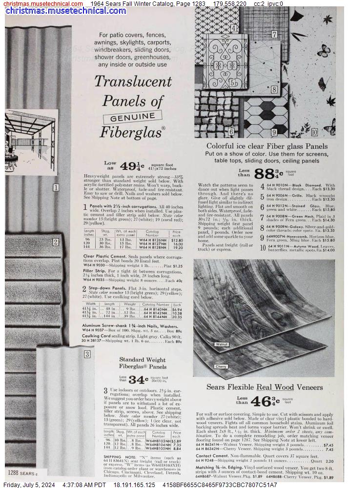 1964 Sears Fall Winter Catalog, Page 1283