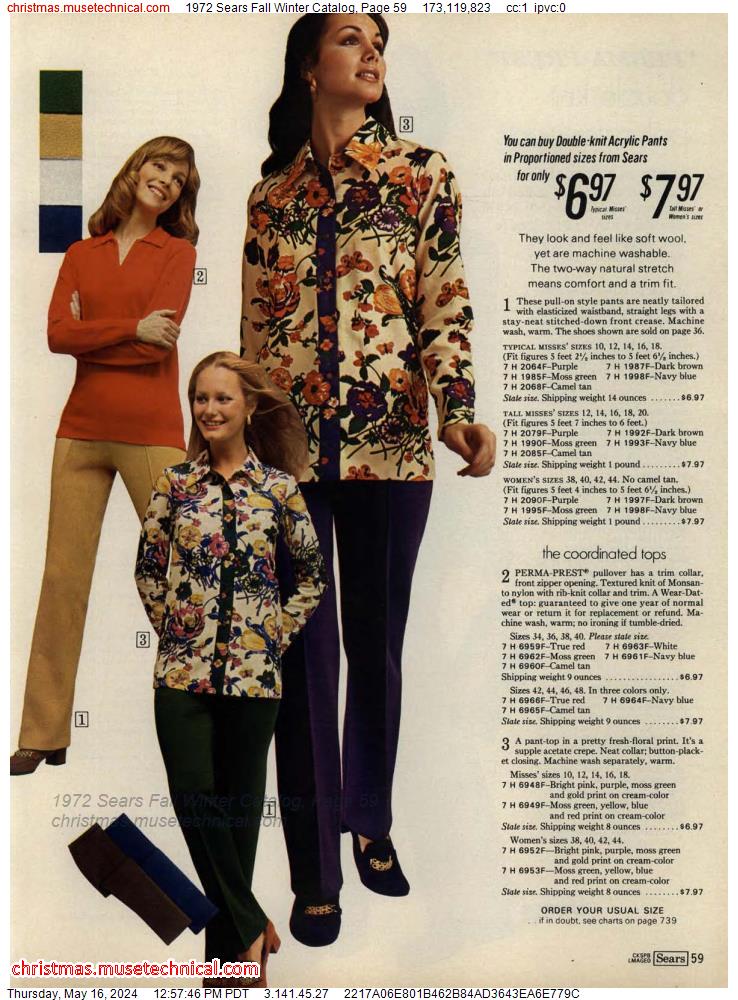 1972 Sears Fall Winter Catalog, Page 59