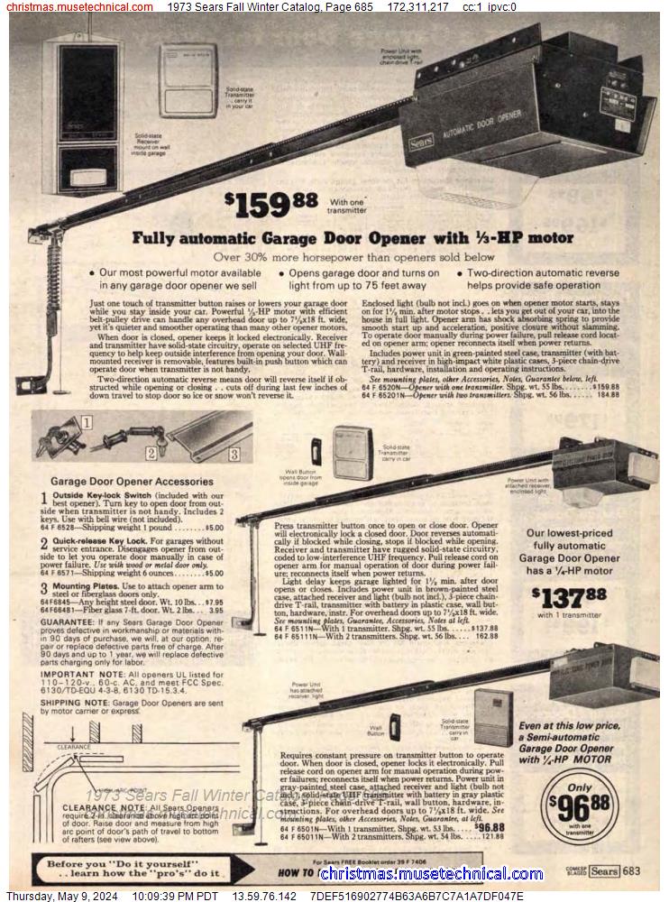 1973 Sears Fall Winter Catalog, Page 685