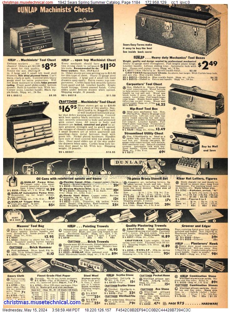 1942 Sears Spring Summer Catalog, Page 1184
