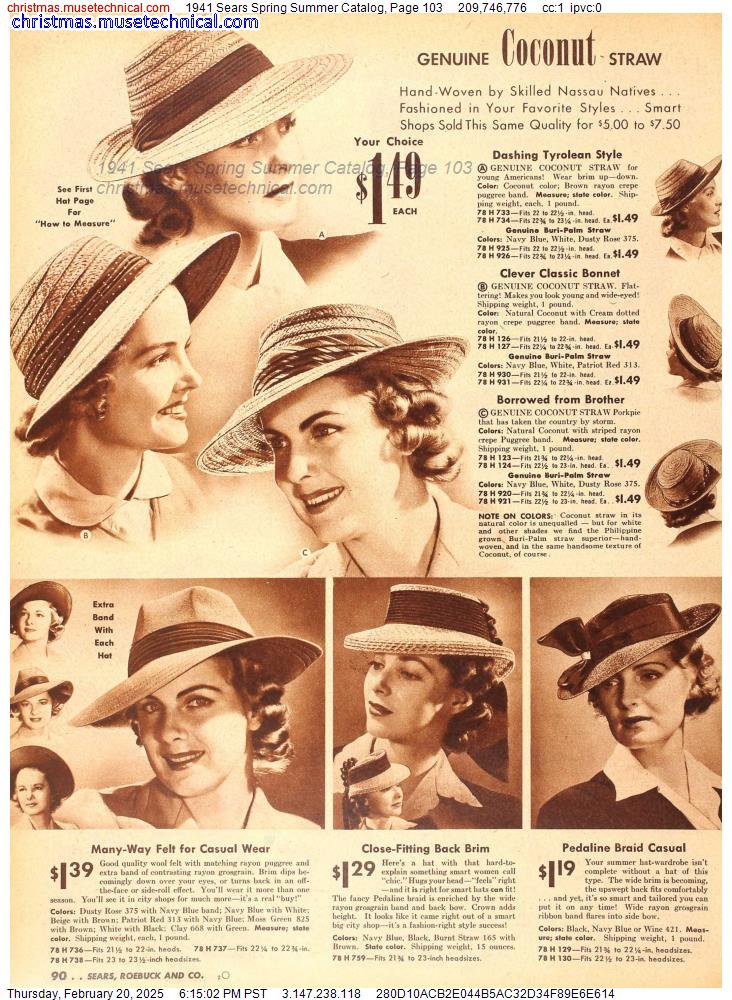 1941 Sears Spring Summer Catalog, Page 103