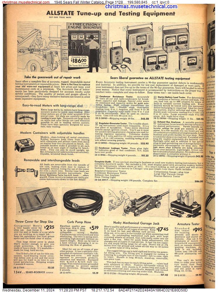 1946 Sears Fall Winter Catalog, Page 1128