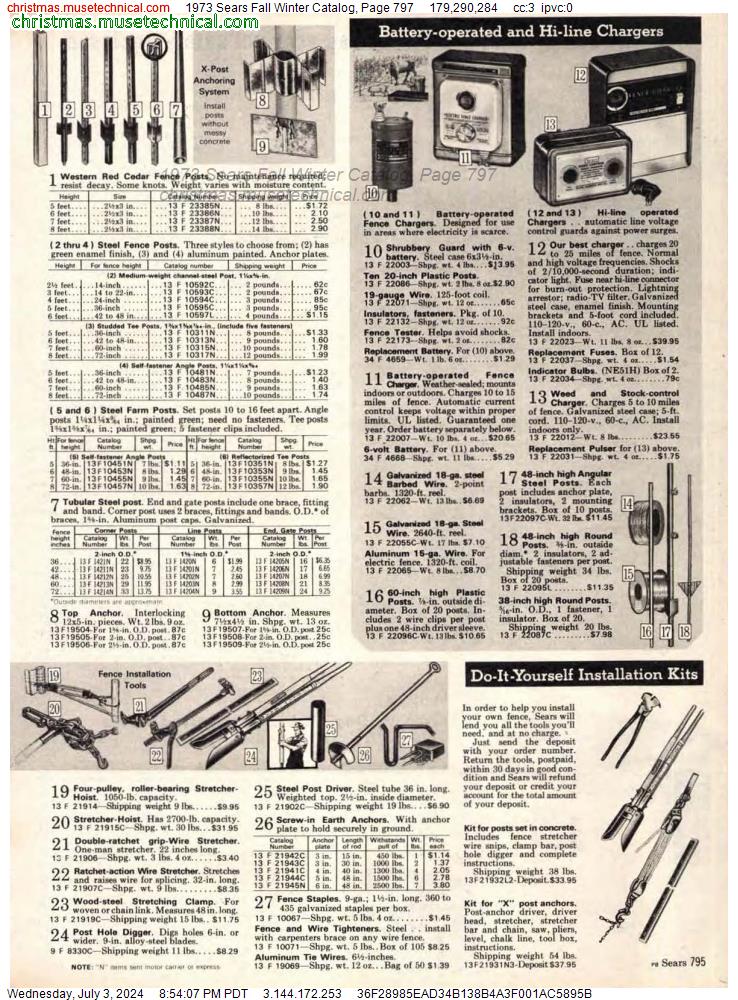 1973 Sears Fall Winter Catalog, Page 797