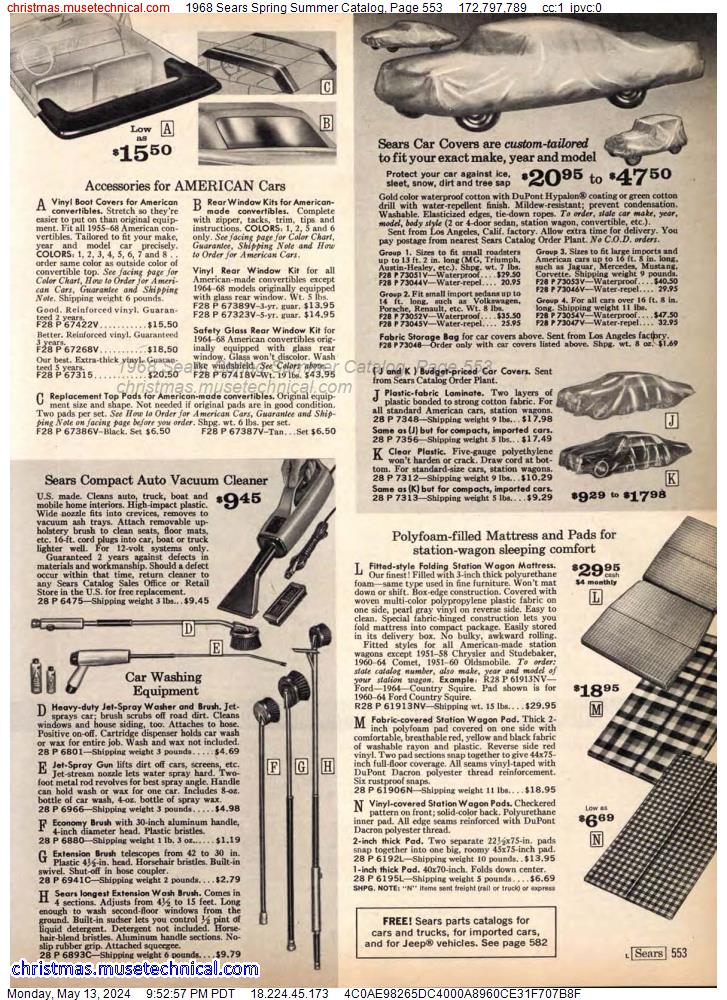 1968 Sears Spring Summer Catalog, Page 553