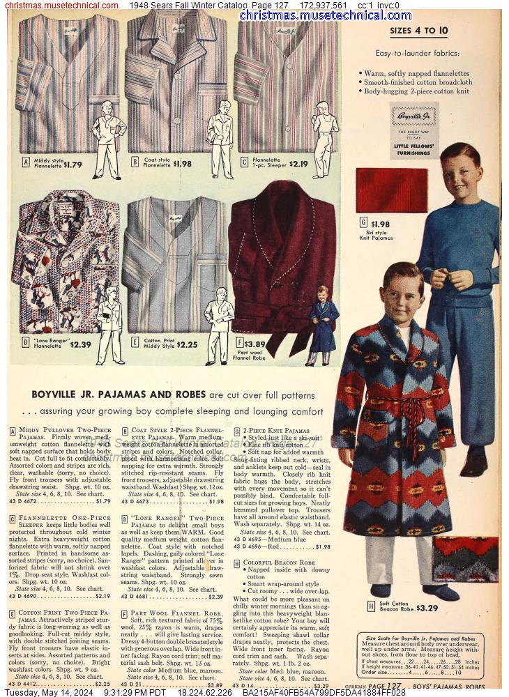 1948 Sears Fall Winter Catalog, Page 127