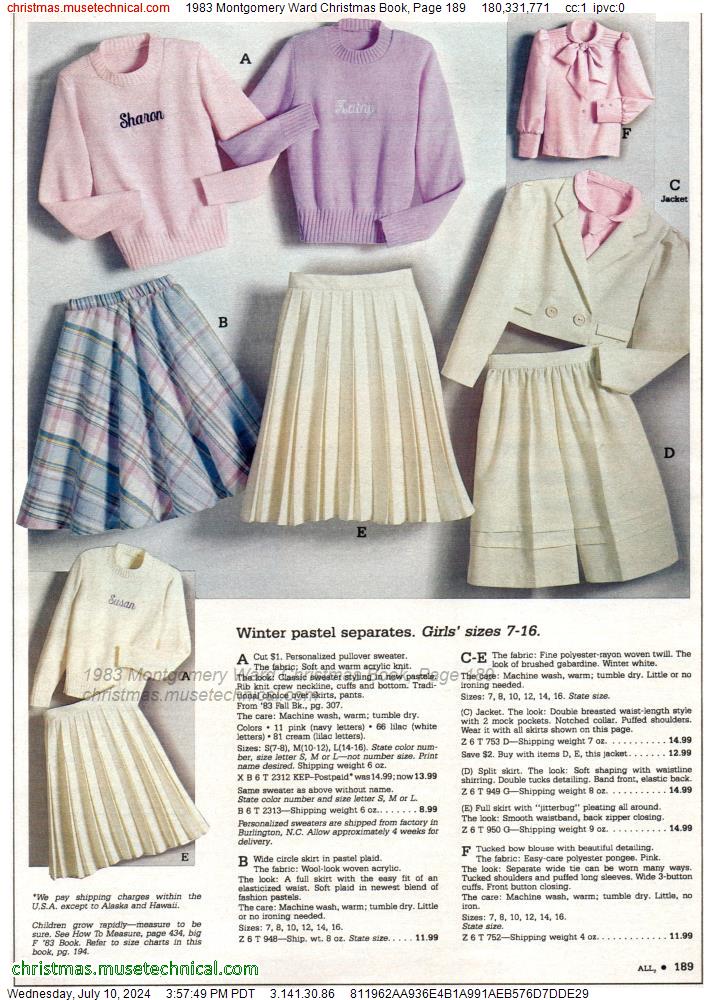 1983 Montgomery Ward Christmas Book, Page 189