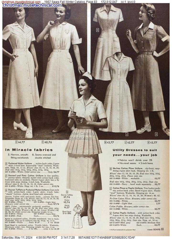1957 Sears Fall Winter Catalog, Page 83