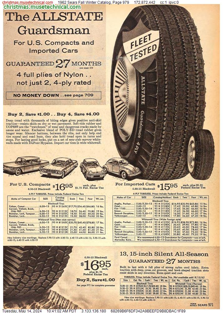 1962 Sears Fall Winter Catalog, Page 979