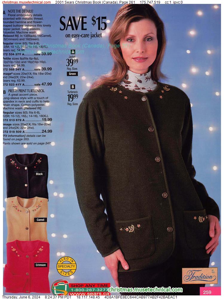 2001 Sears Christmas Book (Canada), Page 261