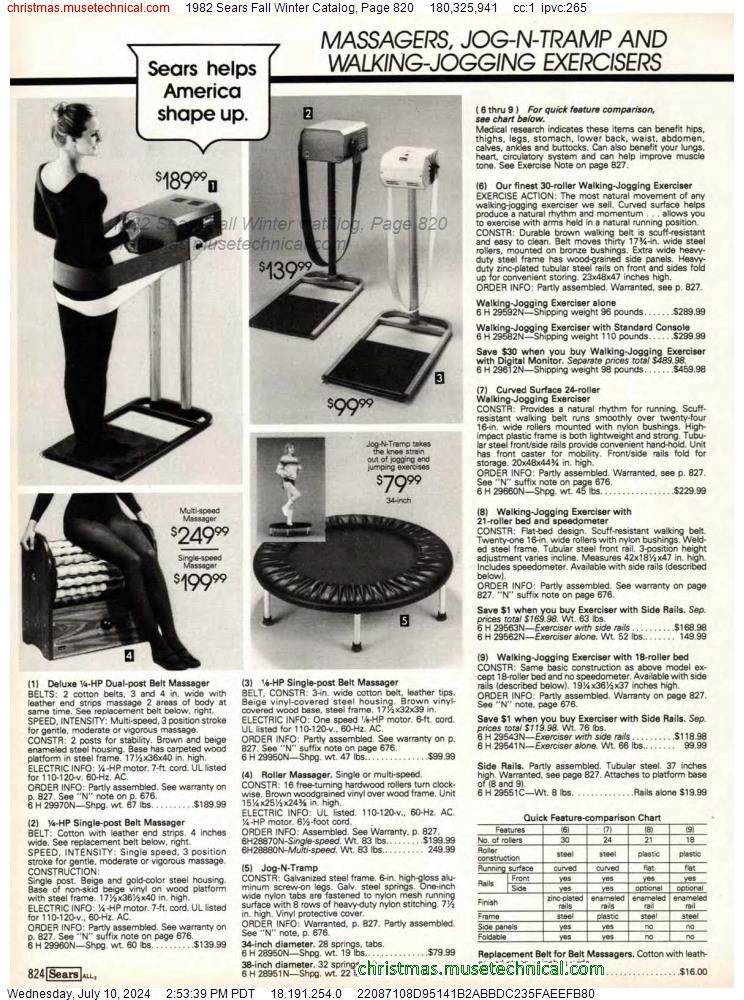 1982 Sears Fall Winter Catalog, Page 820