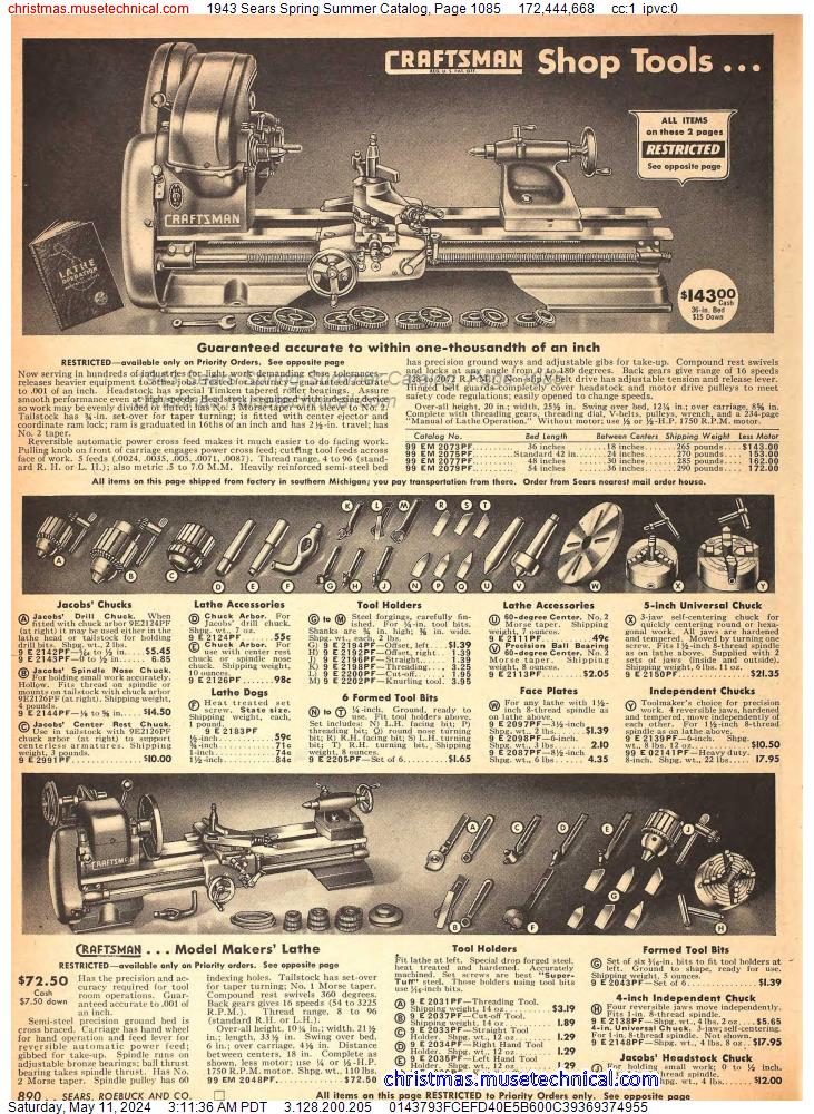 1943 Sears Spring Summer Catalog, Page 1085