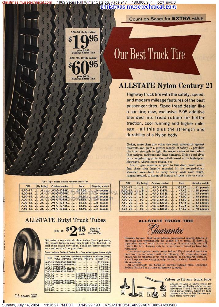 1963 Sears Fall Winter Catalog, Page 917