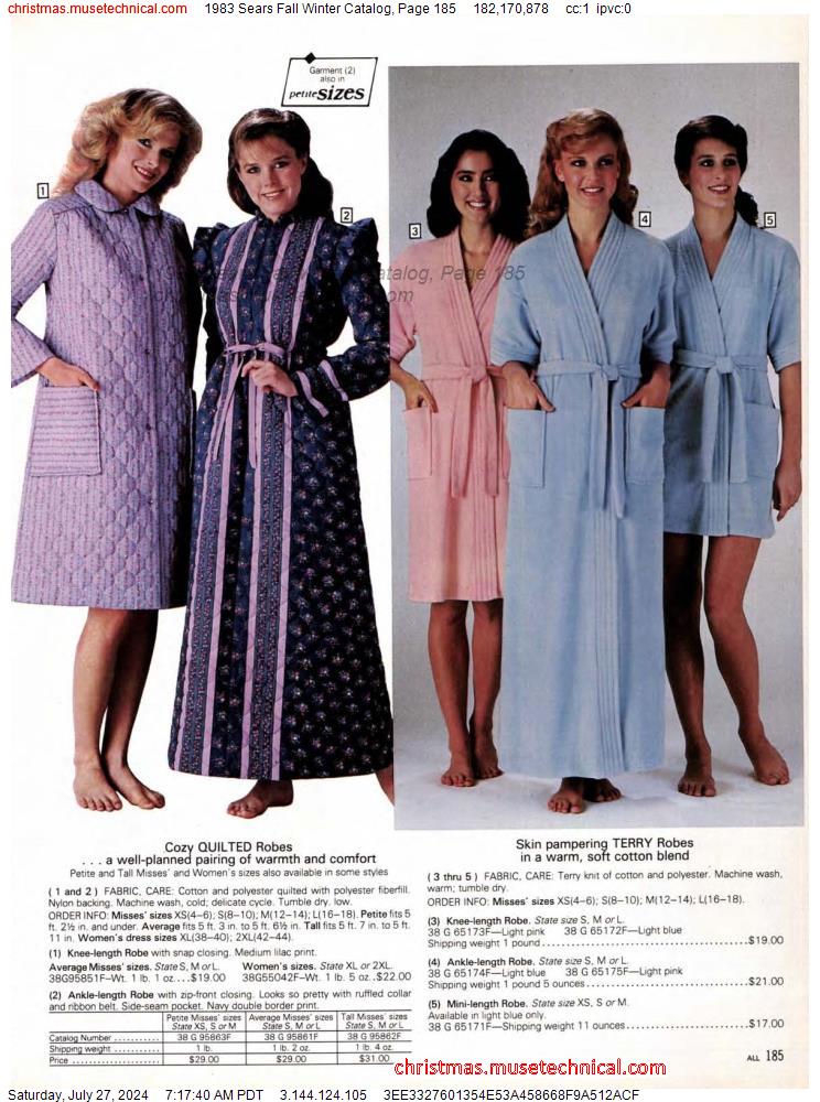 1983 Sears Fall Winter Catalog, Page 185
