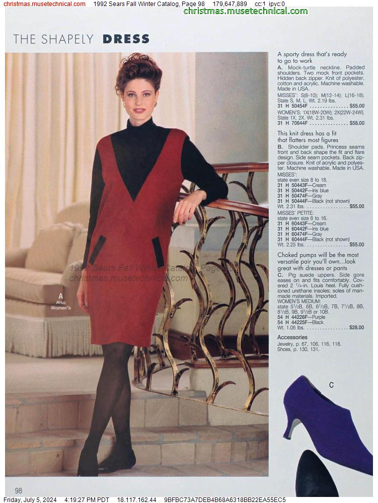 1992 Sears Fall Winter Catalog, Page 98