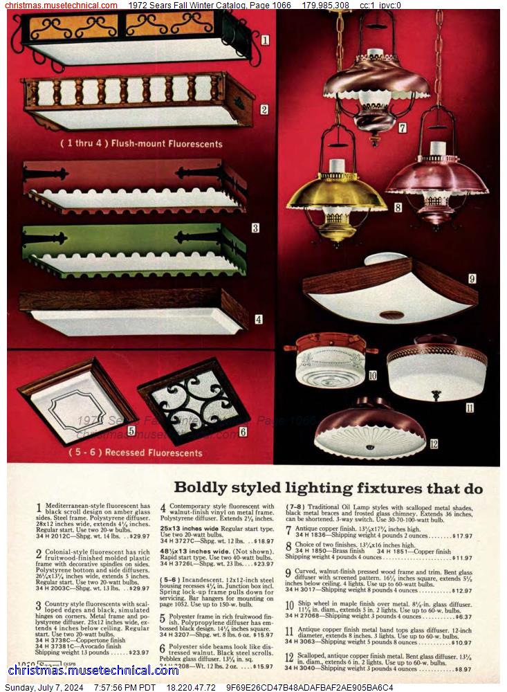 1972 Sears Fall Winter Catalog, Page 1066