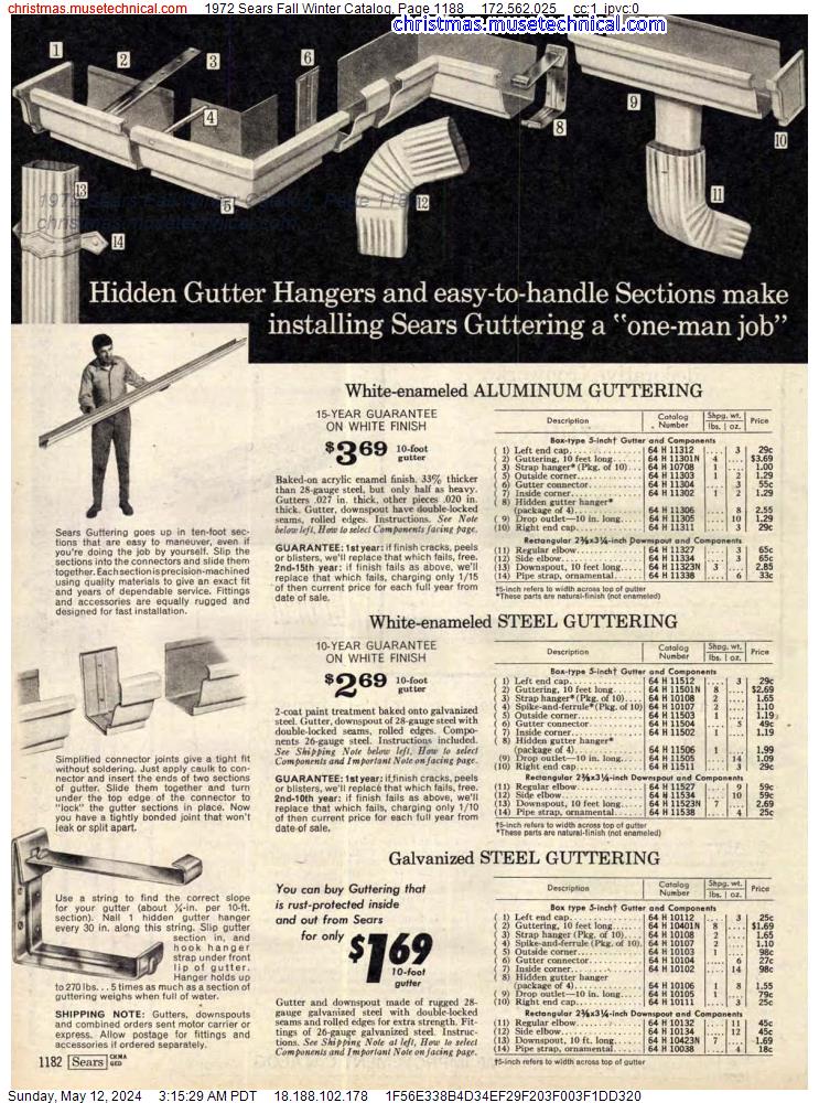 1972 Sears Fall Winter Catalog, Page 1188