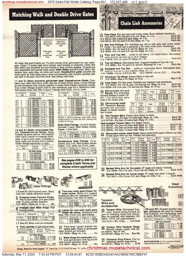 1975 Sears Fall Winter Catalog, Page 801