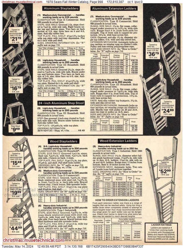 1978 Sears Fall Winter Catalog, Page 998