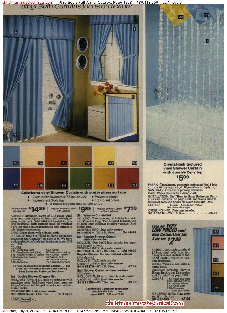 1980 Sears Fall Winter Catalog, Page 1558