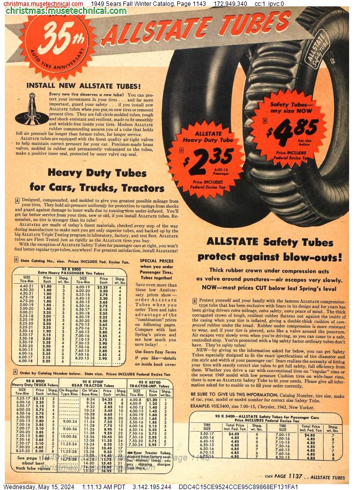 1949 Sears Fall Winter Catalog, Page 1143