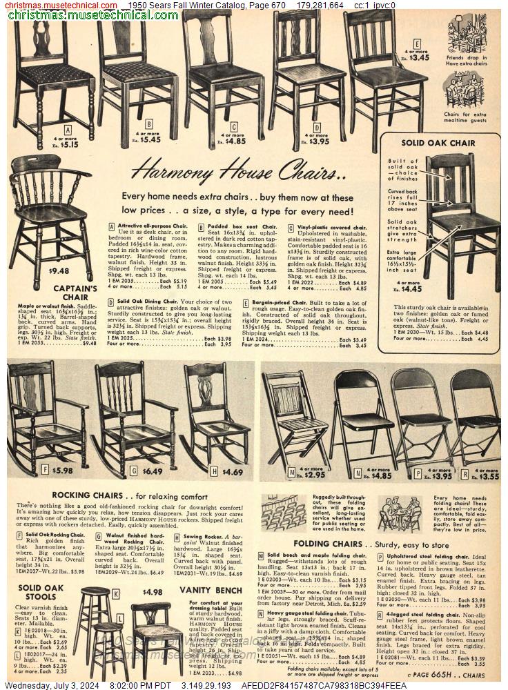1950 Sears Fall Winter Catalog, Page 670