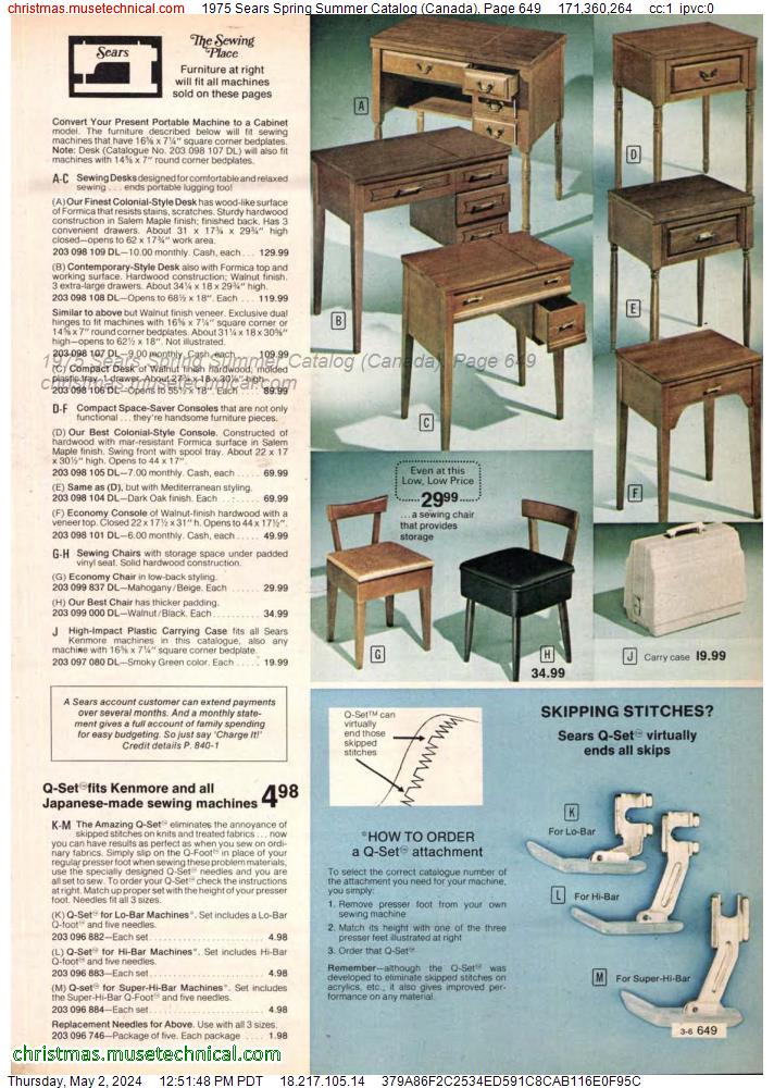 1975 Sears Spring Summer Catalog (Canada), Page 649