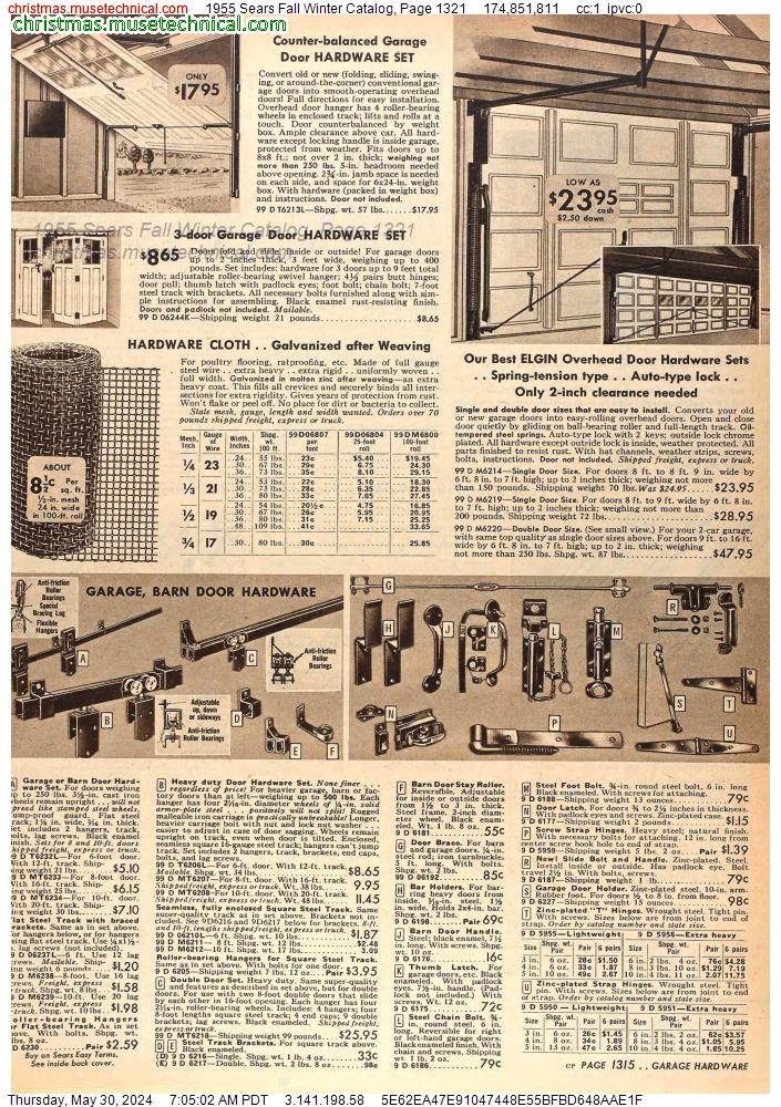 1955 Sears Fall Winter Catalog, Page 1321
