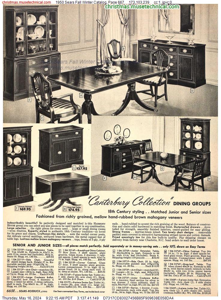 1950 Sears Fall Winter Catalog, Page 667