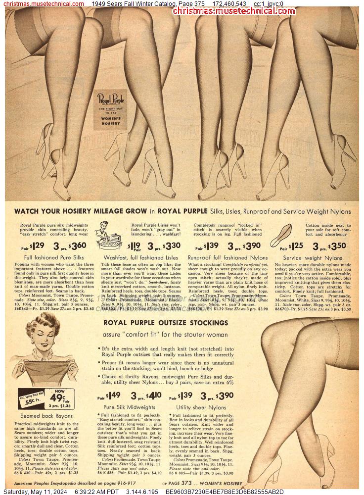 1949 Sears Fall Winter Catalog, Page 375