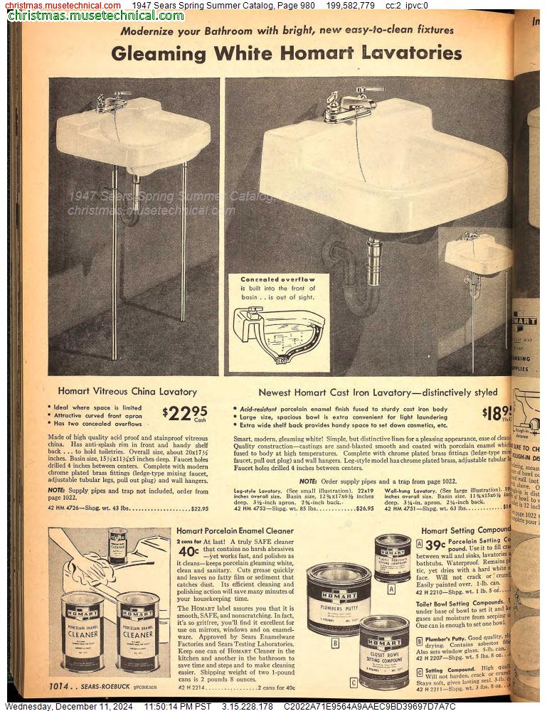 1947 Sears Spring Summer Catalog, Page 980