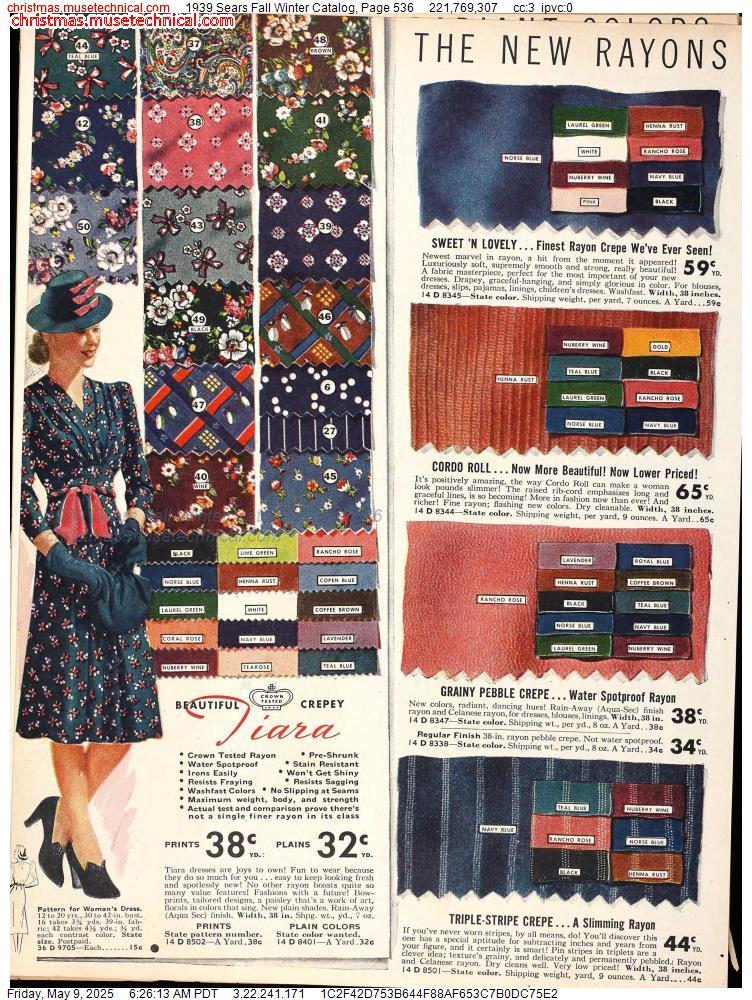 1939 Sears Fall Winter Catalog, Page 536