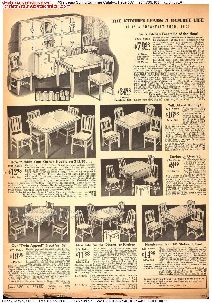 1939 Sears Spring Summer Catalog, Page 537