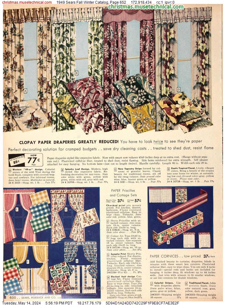 1949 Sears Fall Winter Catalog, Page 652