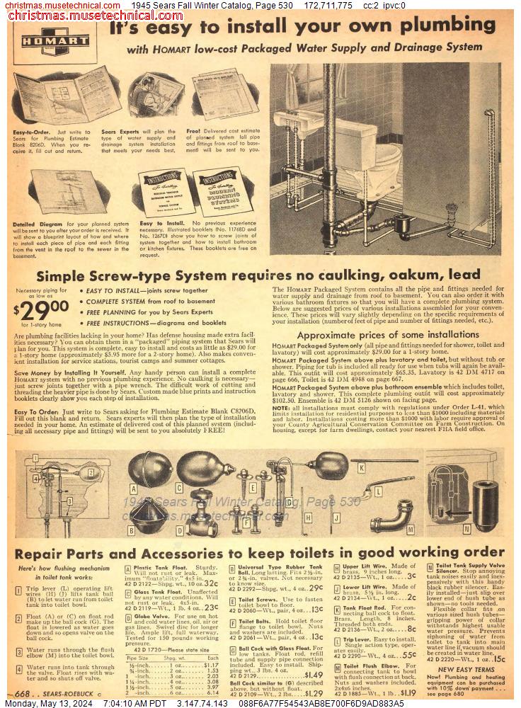 1945 Sears Fall Winter Catalog, Page 530