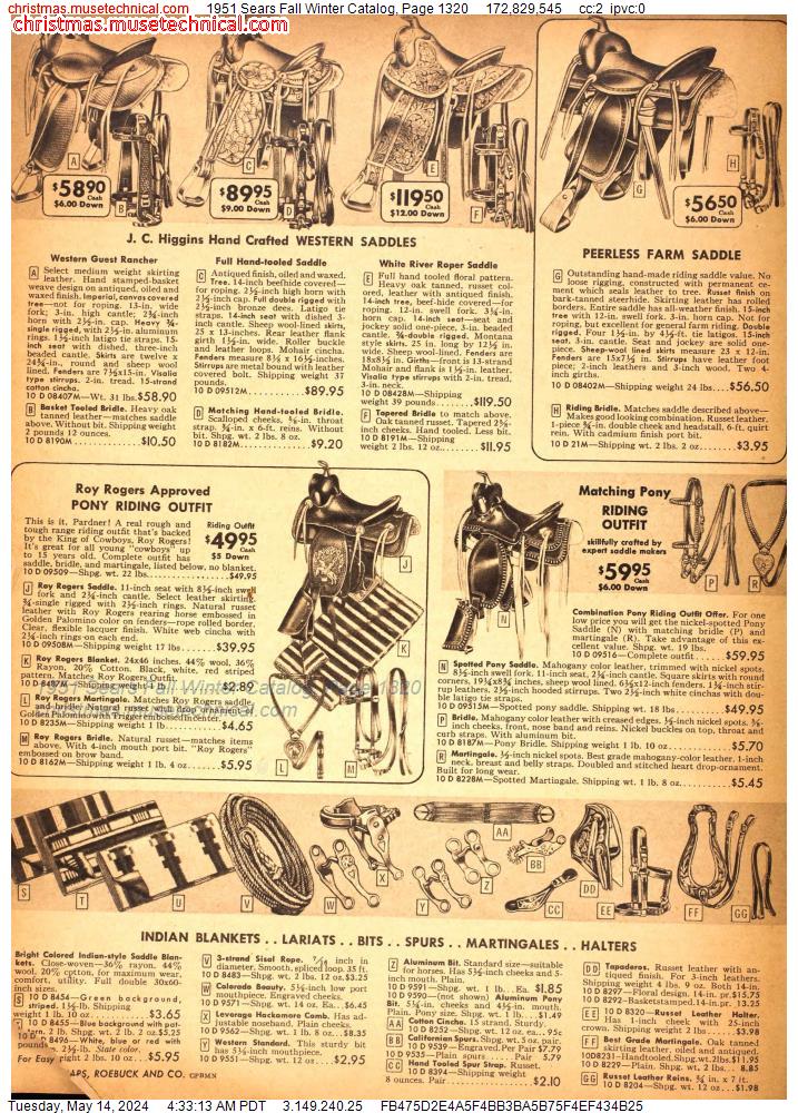 1951 Sears Fall Winter Catalog, Page 1320