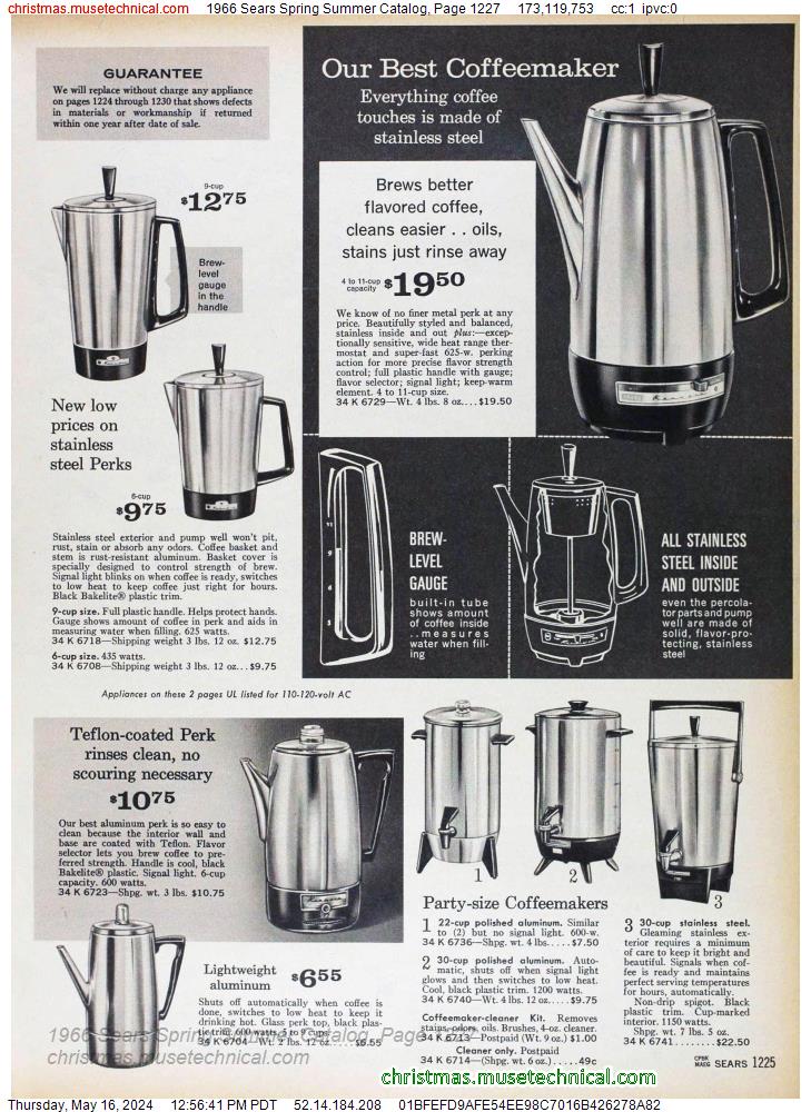1966 Sears Spring Summer Catalog, Page 1227
