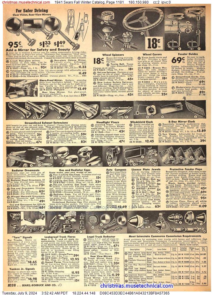 1941 Sears Fall Winter Catalog, Page 1181