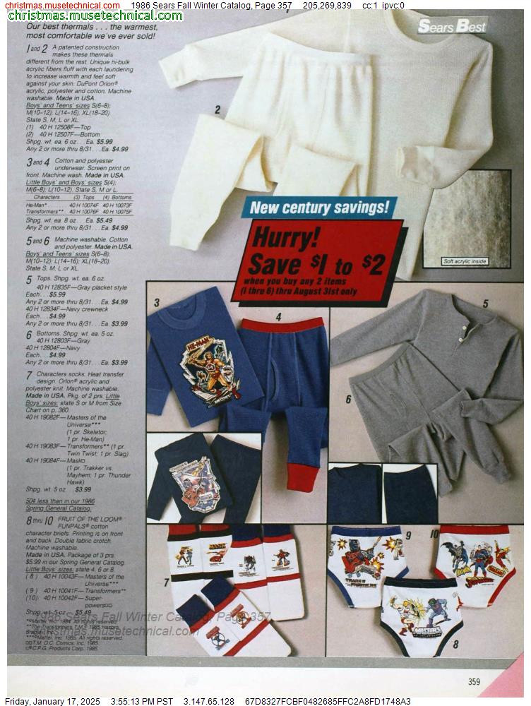 1986 Sears Fall Winter Catalog, Page 357