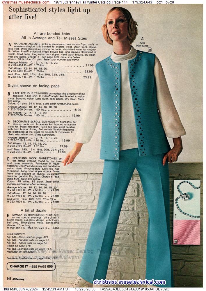 1971 JCPenney Fall Winter Catalog, Page 144