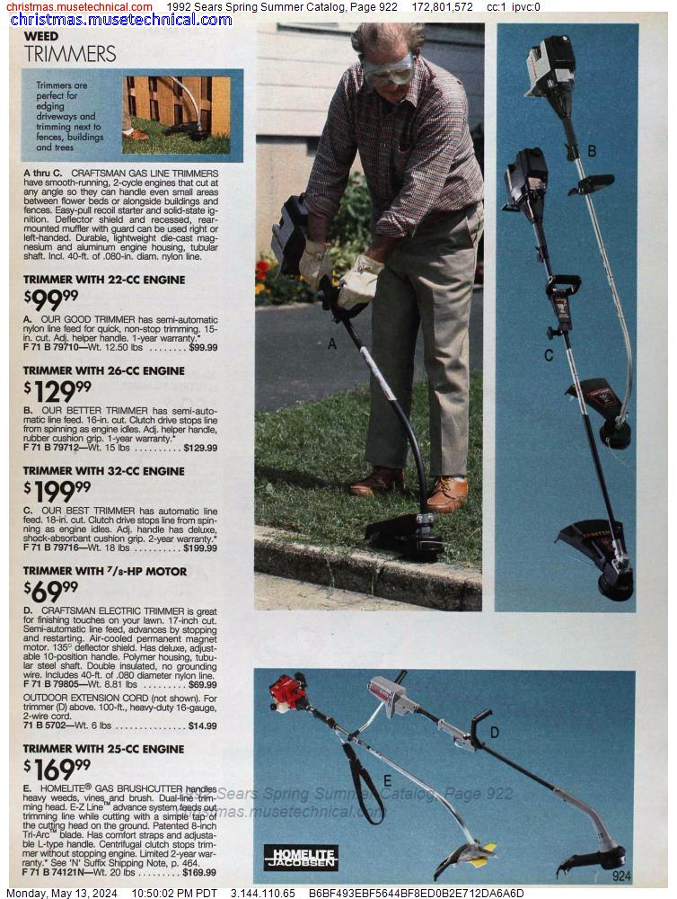 1992 Sears Spring Summer Catalog, Page 922