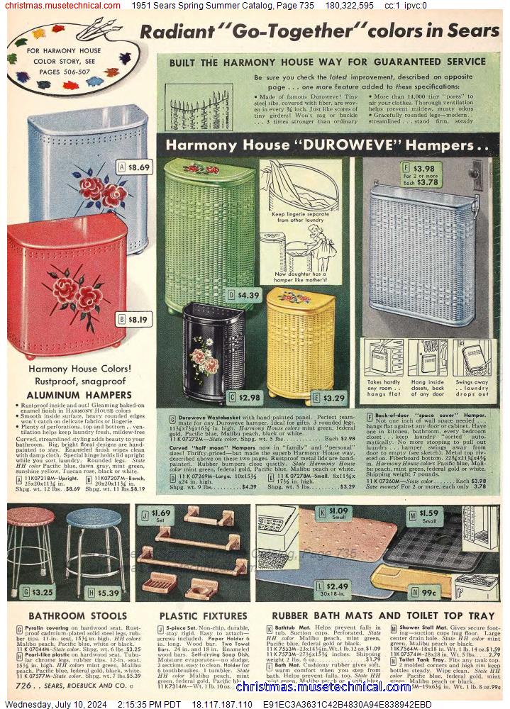 1951 Sears Spring Summer Catalog, Page 735