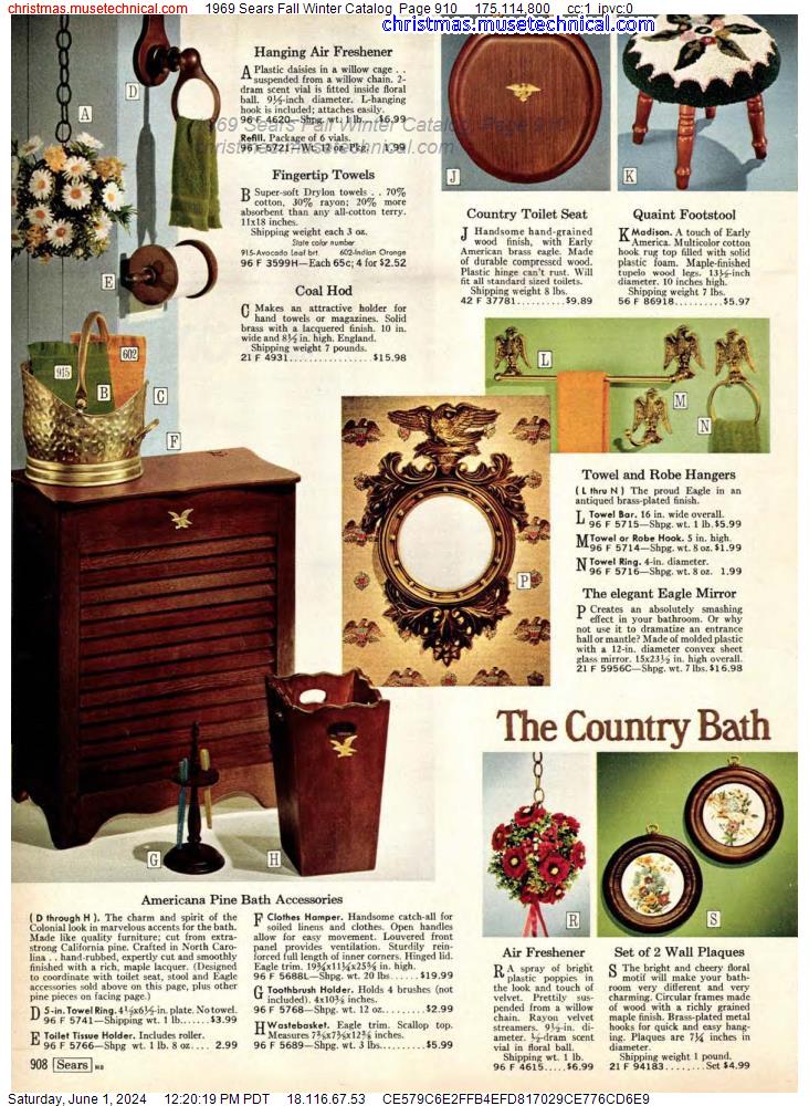 1969 Sears Fall Winter Catalog, Page 910