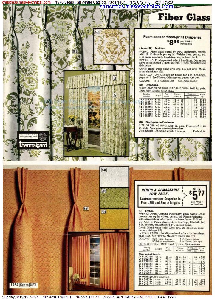 1976 Sears Fall Winter Catalog, Page 1464