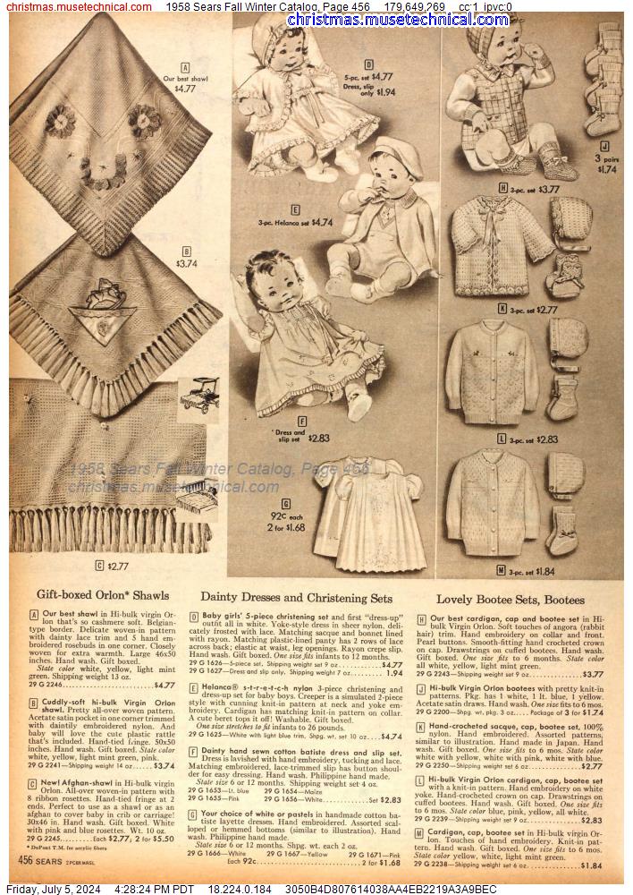1958 Sears Fall Winter Catalog, Page 456