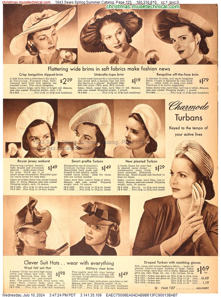 1943 Sears Spring Summer Catalog, Page 125