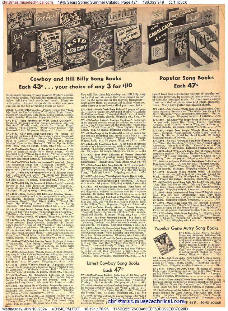 1945 Sears Spring Summer Catalog, Page 421